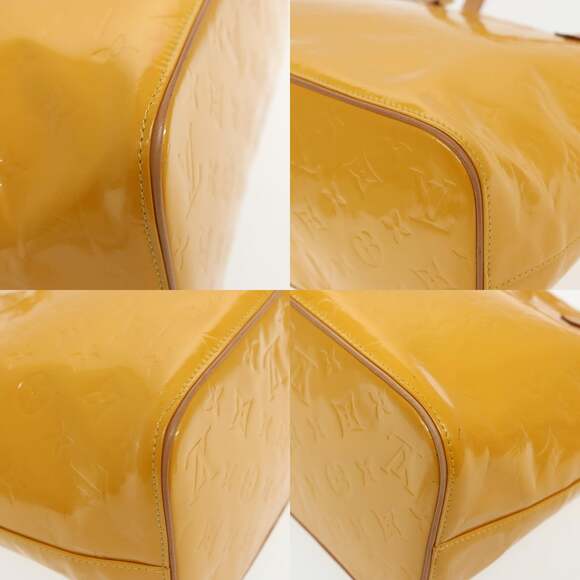 LOUIS VUITTON Monogram Vernis Houston Hand Bag Lime Yellow M91055 - Picture 10 of 13